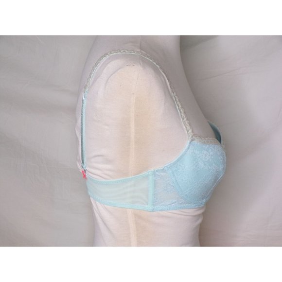 HEIDI KLUM Mon Coeur Lace Balconette Underwire Bra Blue 32C NEW - Picture 6 of 8